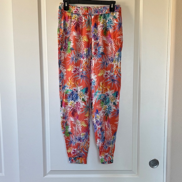 Vitamin A Swim Jameson Pant Montego Bay Tropical Floral Print Viscose Size M - Picture 1 of 8
